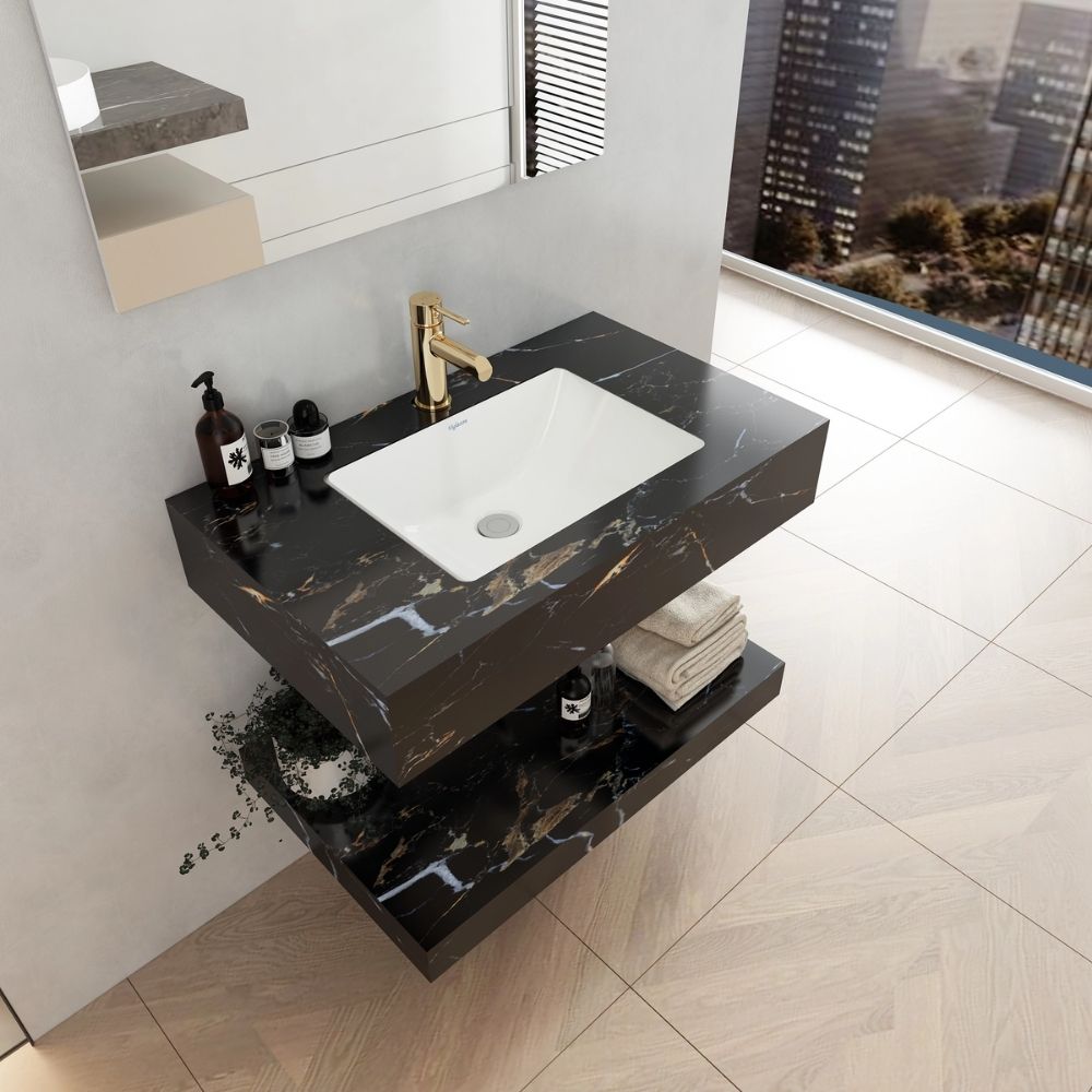 Chậu lavabo âm bàn đá 2 tầng Viglacera VI12-9GP01 - 8