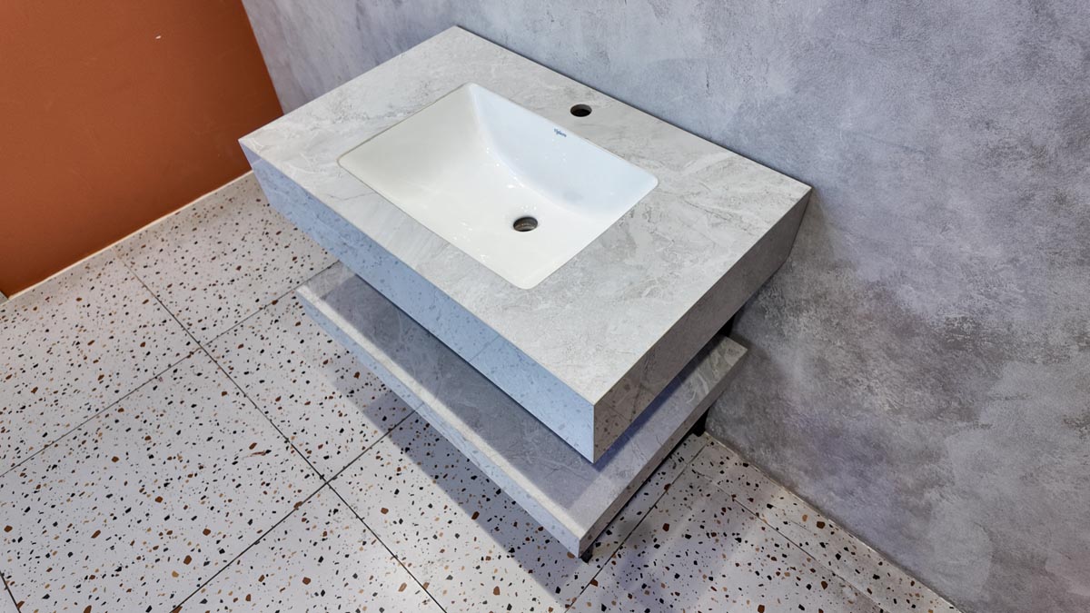 Chậu lavabo âm bàn đá 2 tầng Viglacera VI9-9GP01 - 6