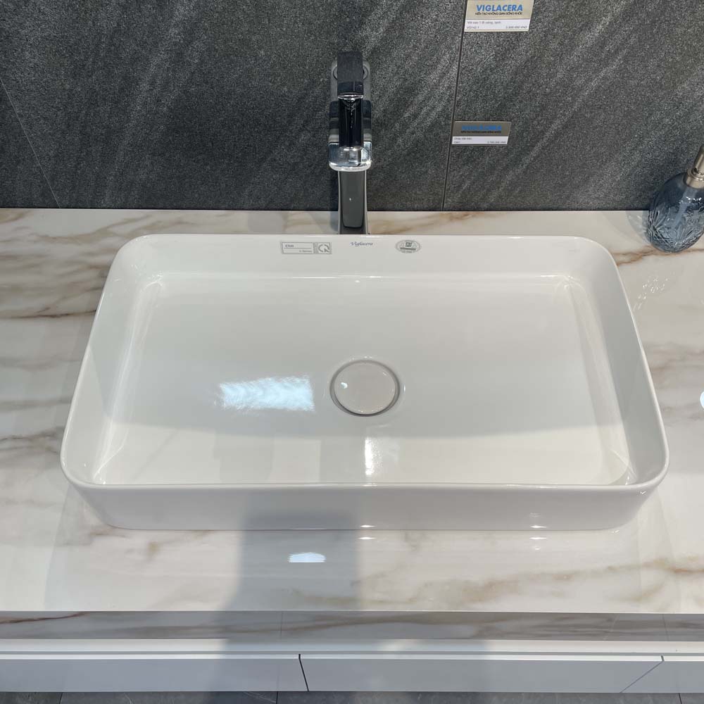 Chậu lavabo đặt bàn Viglacera CM01 - 7