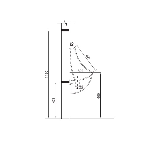 Bồn tiểu nam treo tường Viglacera T51