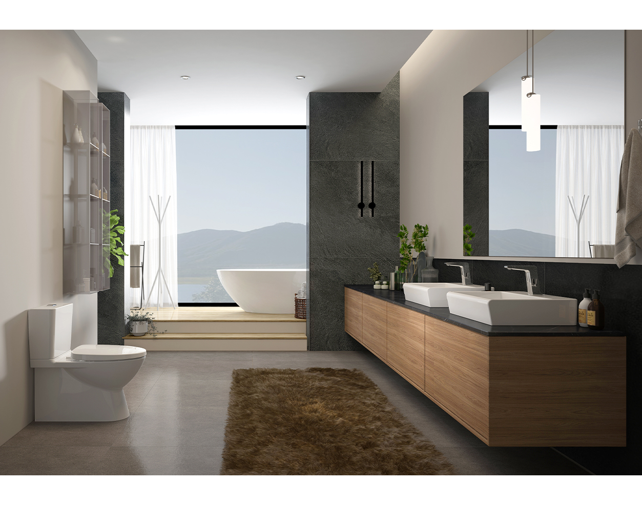 Bồn cầu 2 khối Waterfall Viglacera Platinum P.12.600 nắp êm - 4