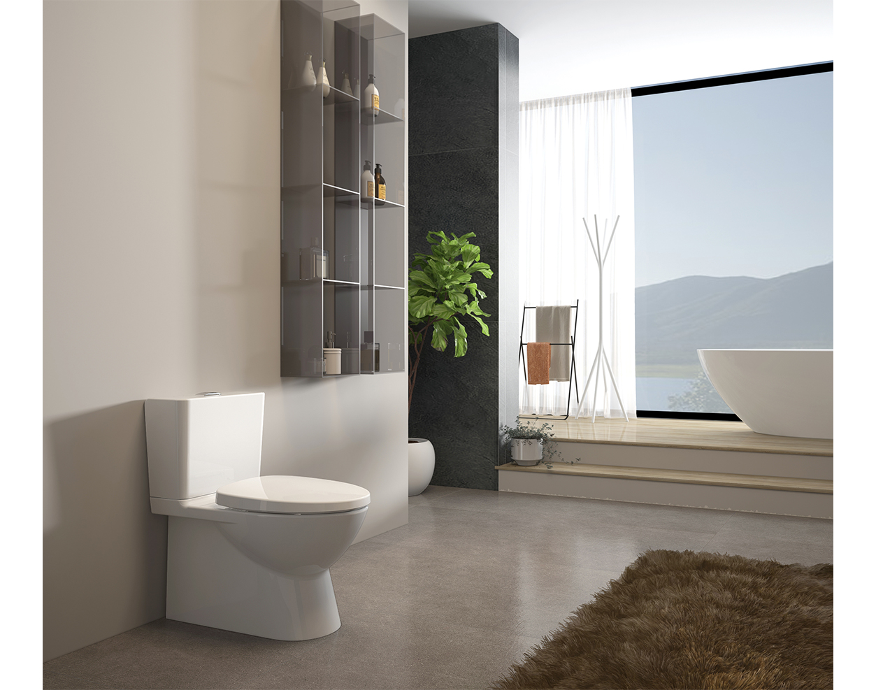 Bồn cầu 2 khối Waterfall Viglacera Platinum P.12.600 nắp êm - 3