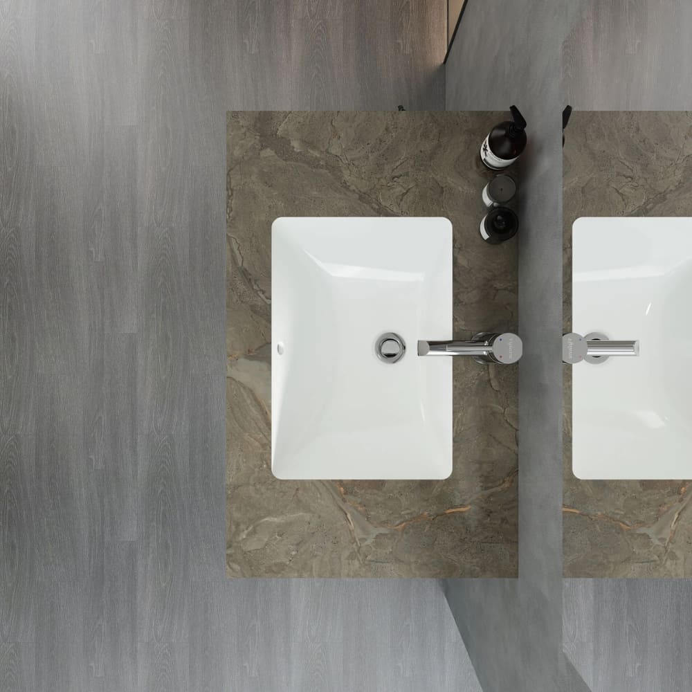 Chậu lavabo âm bàn đá 2 tầng Viglacera US10-9GP05 - 4