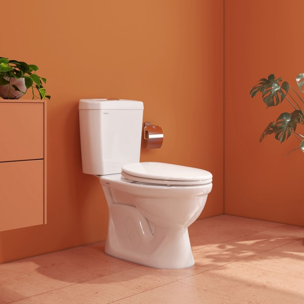Bồn cầu 2 khối Viglacera VI28 nắp thường (+ lavabo VTL2) - 4