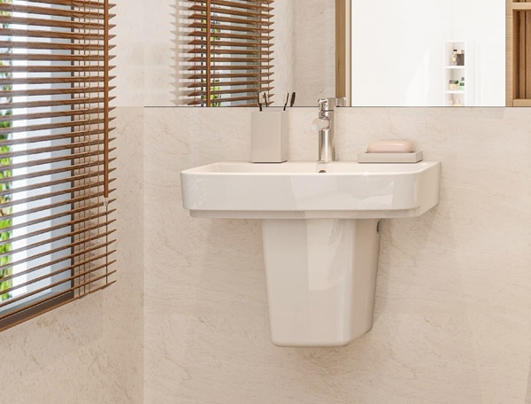 Chậu rửa lavabo treo tường Viglacera V58 chân lửng - 3