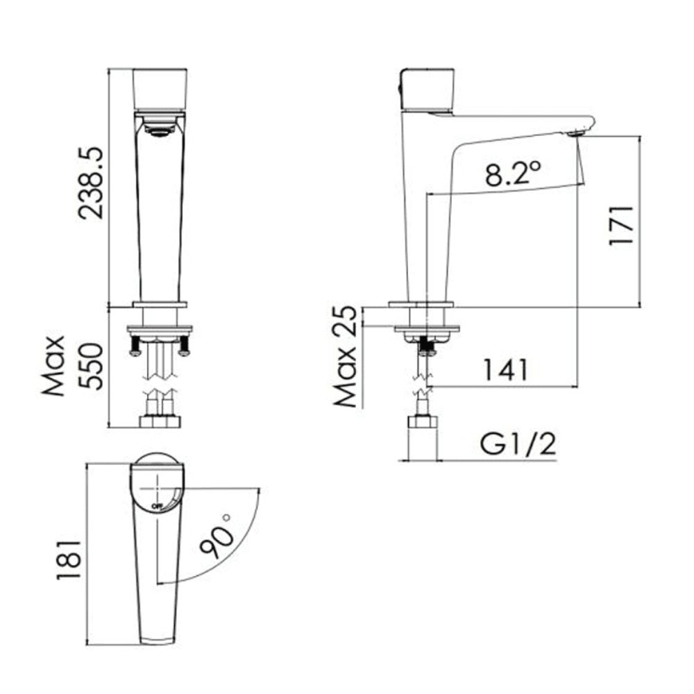 Vòi chậu lavabo nóng lạnh Viglacera VG136.1 - 7