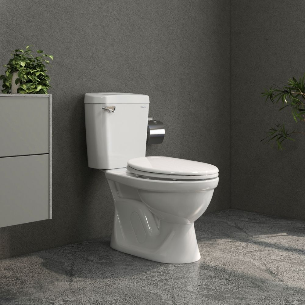 Bồn cầu 2 khối Viglacera VI77 nắp thường (+ lavabo VTL2) - 4