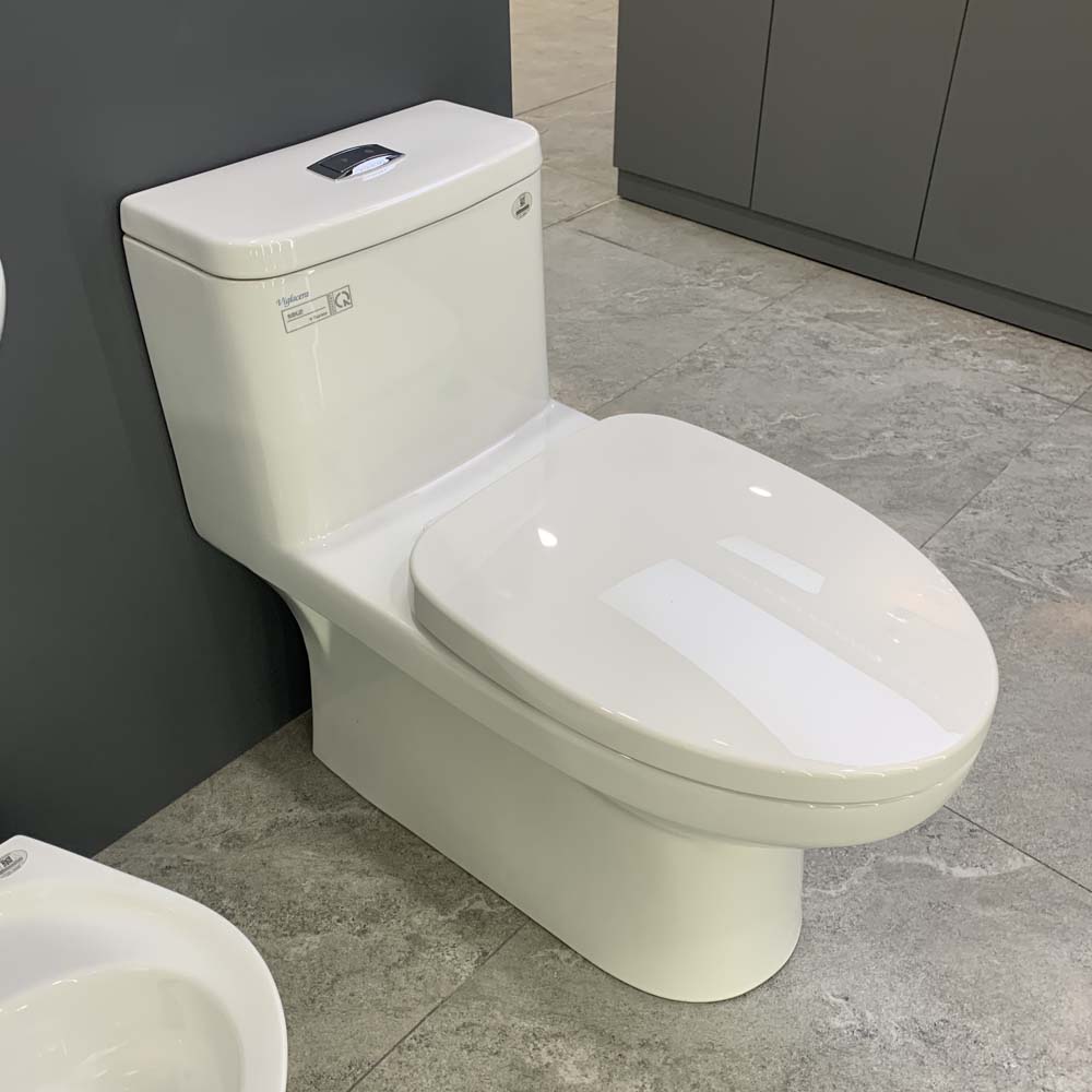 Bồn cầu 1 khối Viglacera Mekong (MK2) nắp êm (+ vòi xịt VG826) - 3
