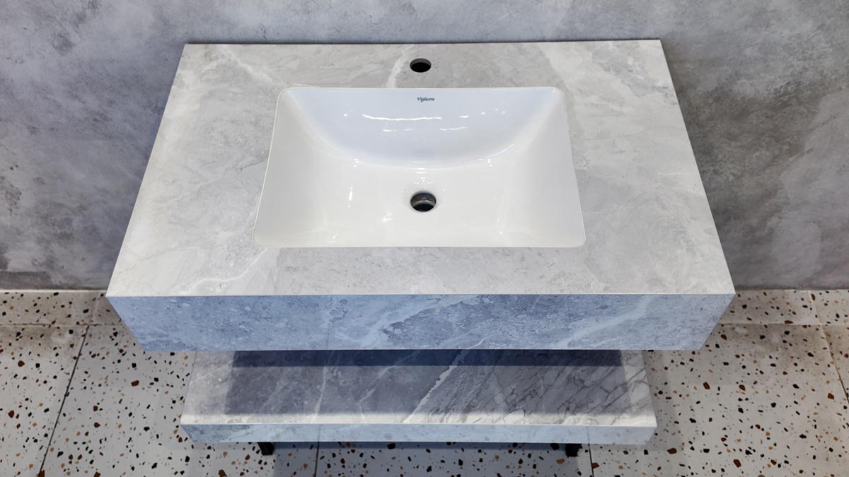 Chậu lavabo âm bàn đá 2 tầng Viglacera US8-9GP01 - 5