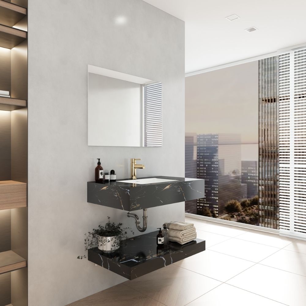 Chậu lavabo âm bàn đá 2 tầng Viglacera VI12-9GP01 - 11