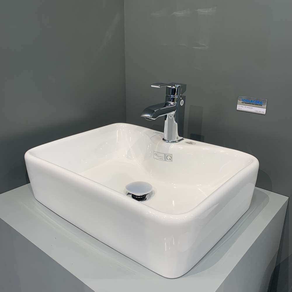 Chậu lavabo đặt bàn Viglacera V72 - 7