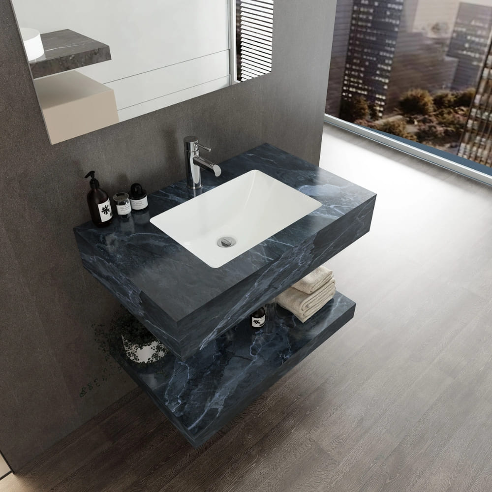 Chậu lavabo âm bàn đá 2 tầng Viglacera VI9-9GP03 - 3