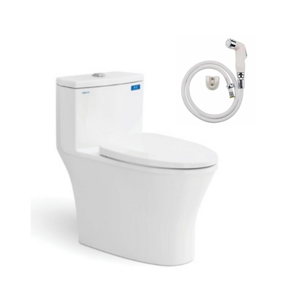 Bồn cầu 1 khối nắp êm Viglacera V803 (+ vòi xịt VG826)