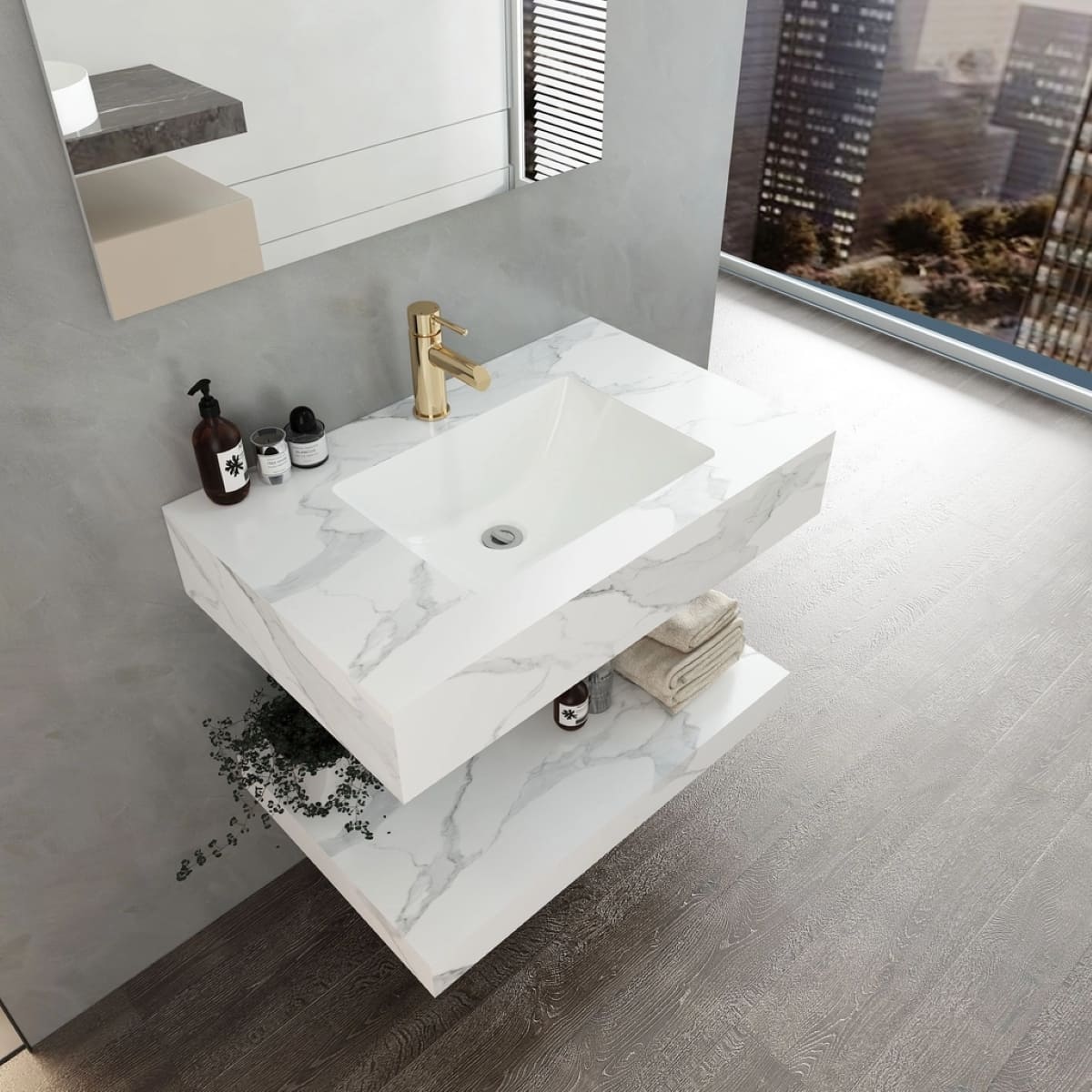 Chậu lavabo âm bàn đá 2 tầng Viglacera VI14-9GP01 - 9
