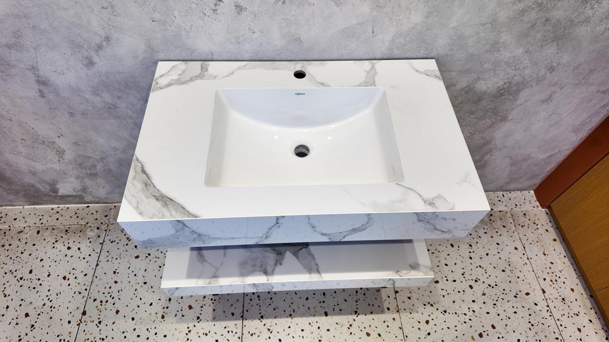 Chậu lavabo âm bàn đá 2 tầng Viglacera VI14-9GP01 - 4