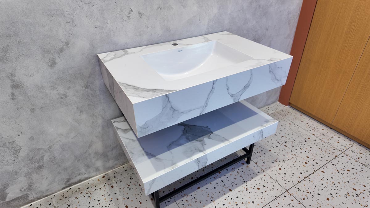 Chậu lavabo âm bàn đá 2 tầng Viglacera VI14-9GP01 - 5