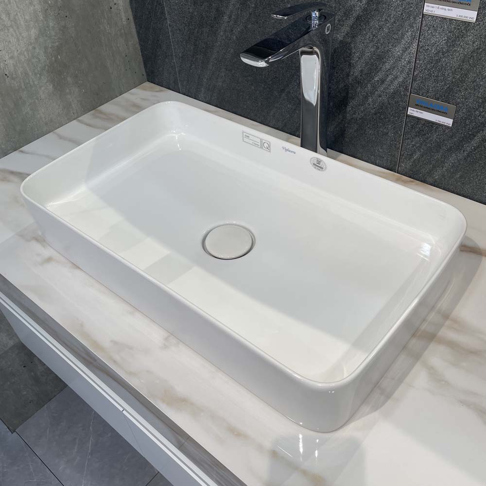 Chậu lavabo đặt bàn Viglacera CM01 - 4