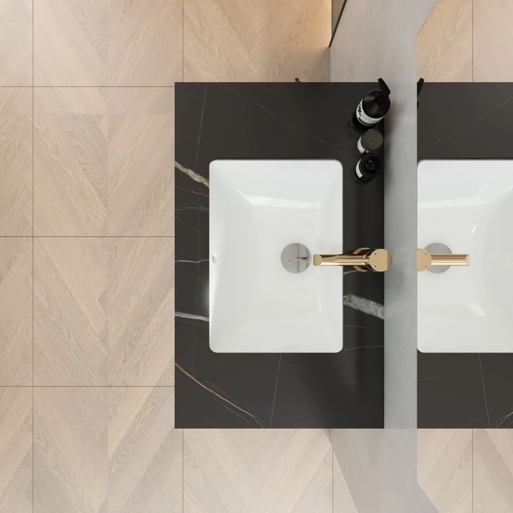 Chậu lavabo âm bàn đá 2 tầng Viglacera VI11-9GP01 - 6