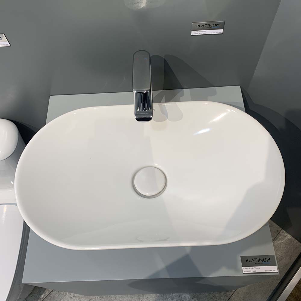 Chậu lavabo đặt bàn Viglacera Platinum P.21.450 - 4