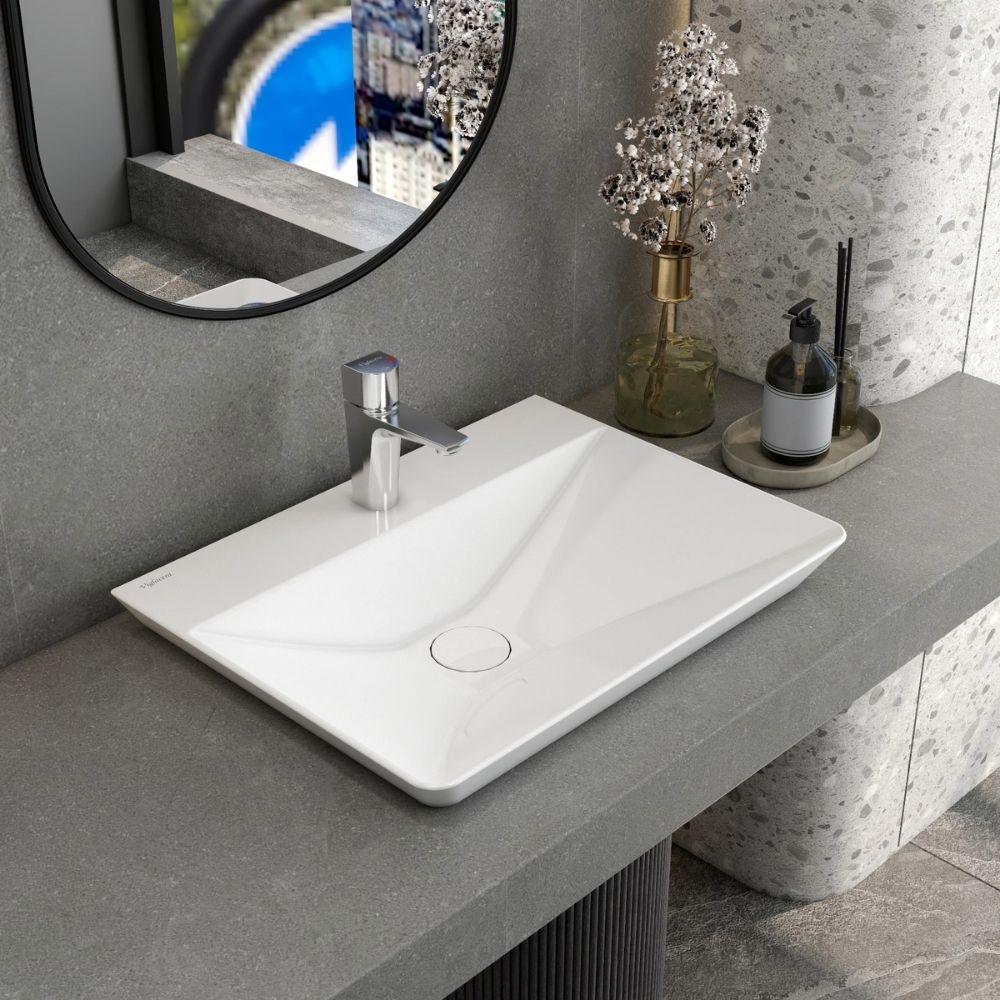 Chậu lavabo đặt bàn Viglacera CB70 - 7