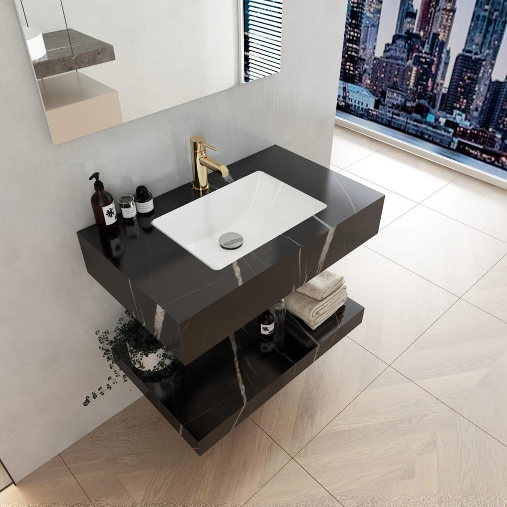 Chậu lavabo âm bàn đá 2 tầng Viglacera VI11-9GP01 - 3
