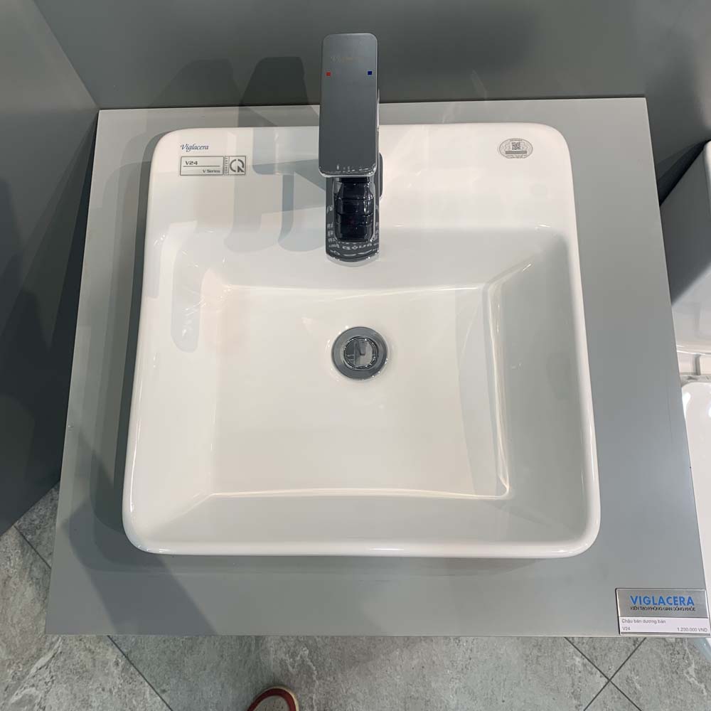 Chậu lavabo đặt bàn Viglacera V24 - 6