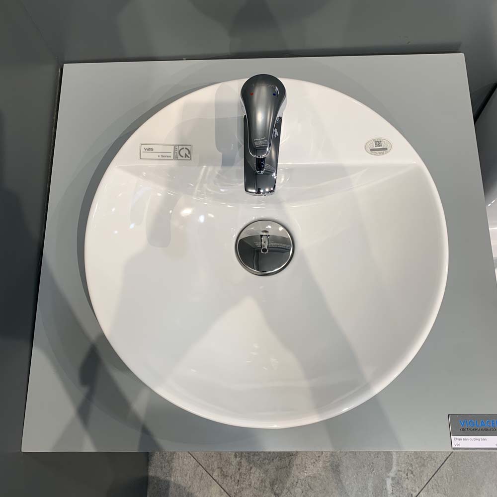 Chậu lavabo đặt bàn Viglacera V26 - 6