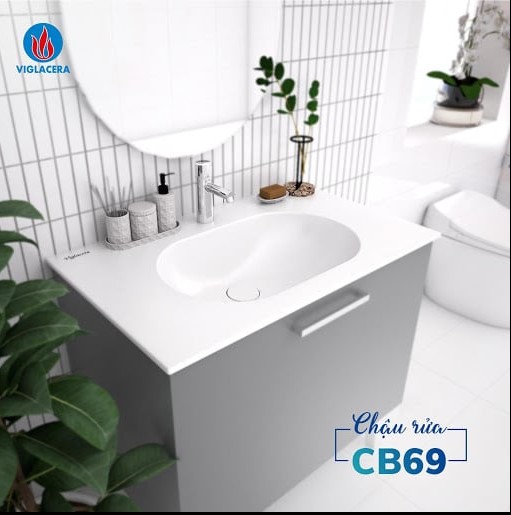 Chậu lavabo đặt bàn Viglacera CB69 - 8