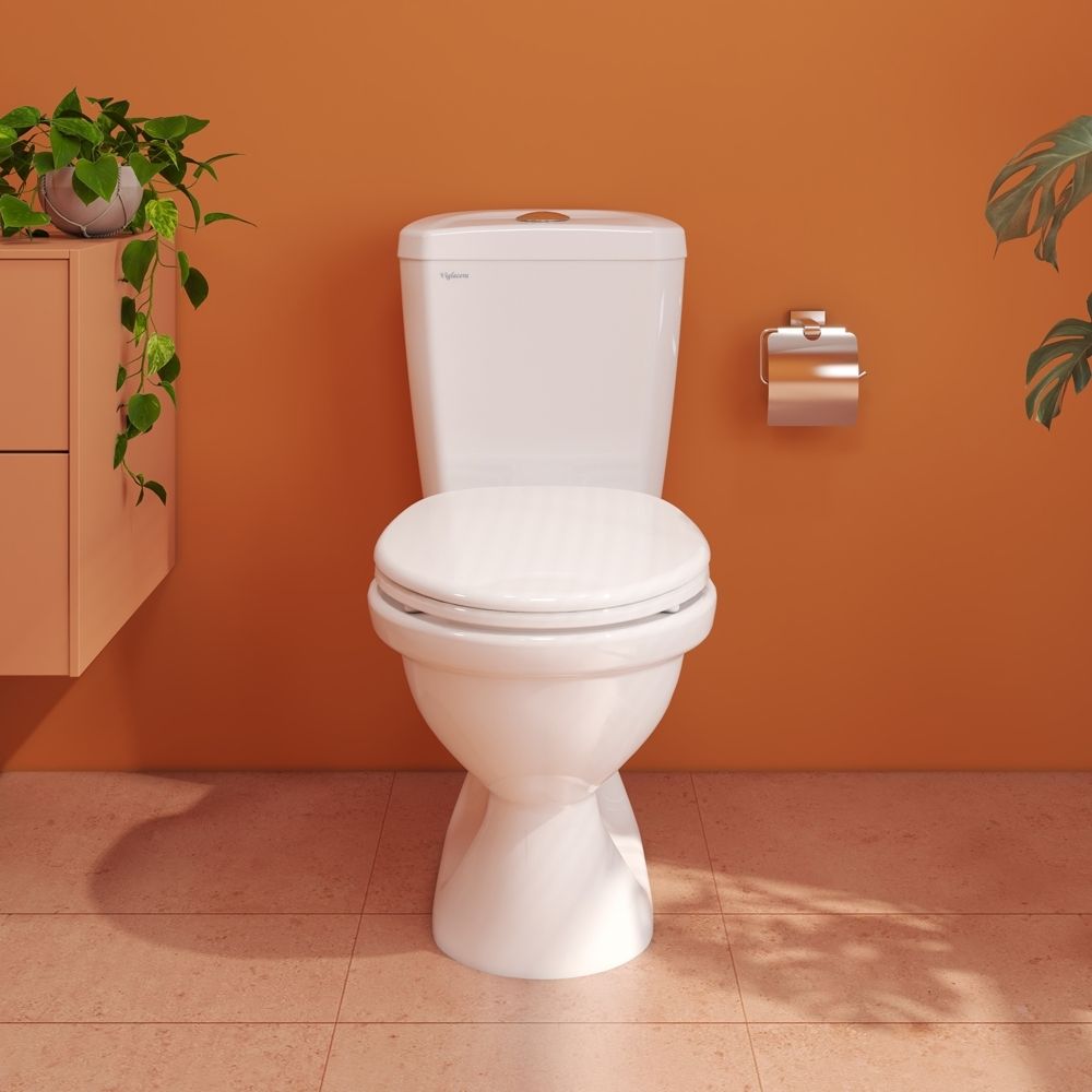 Bồn cầu 2 khối Viglacera VI28 nắp thường (+ lavabo VTL2) - 5