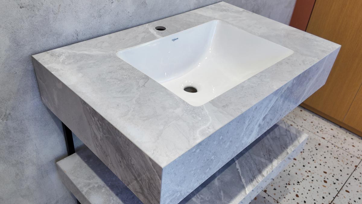 Chậu lavabo âm bàn đá 2 tầng Viglacera US8-9GP01 - 3