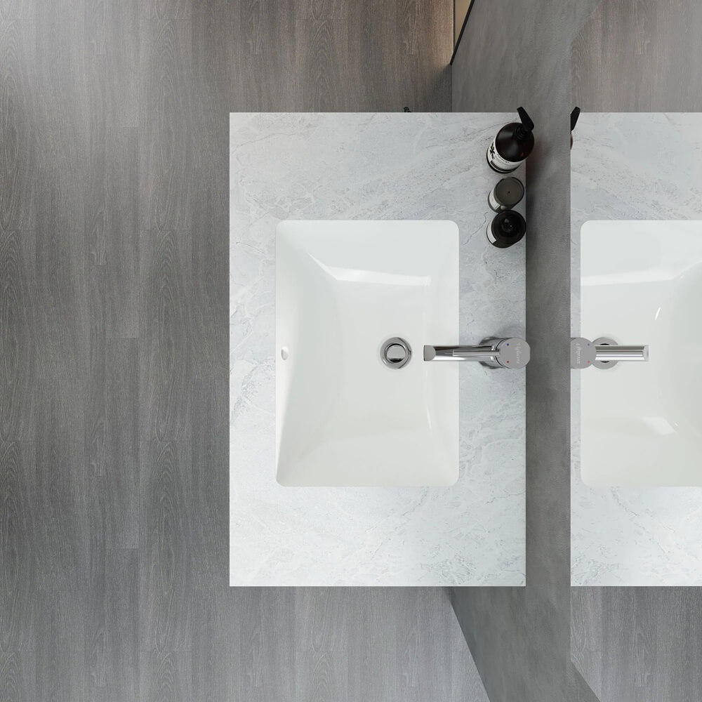 Chậu lavabo âm bàn đá 2 tầng Viglacera US8-9GP01 - 12