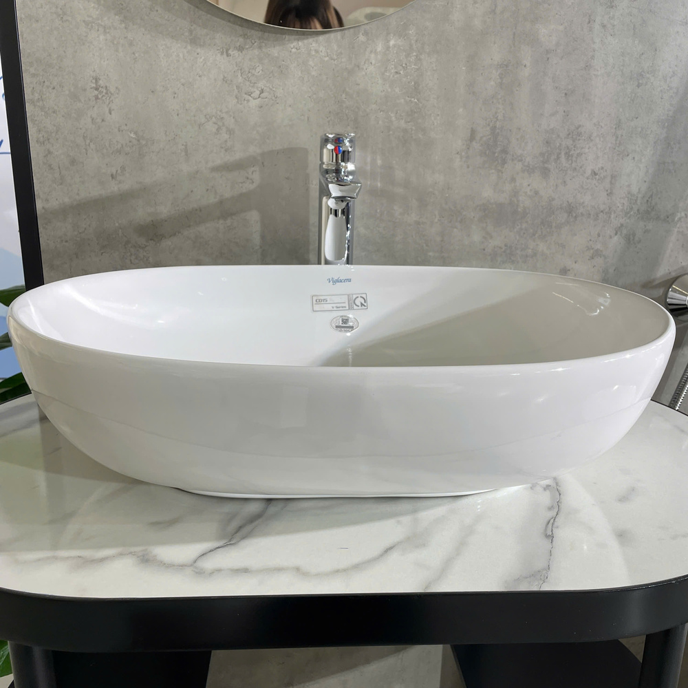 Chậu lavabo đặt bàn Viglacera CD15 - 7