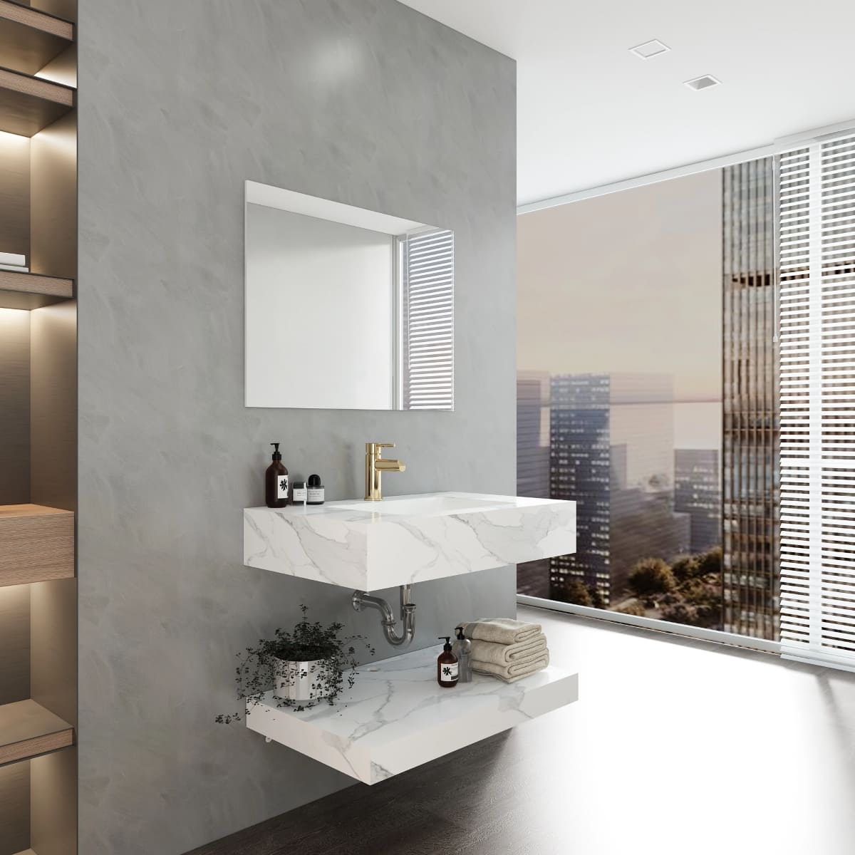 Chậu lavabo âm bàn đá 2 tầng Viglacera VI14-9GP01 - 8
