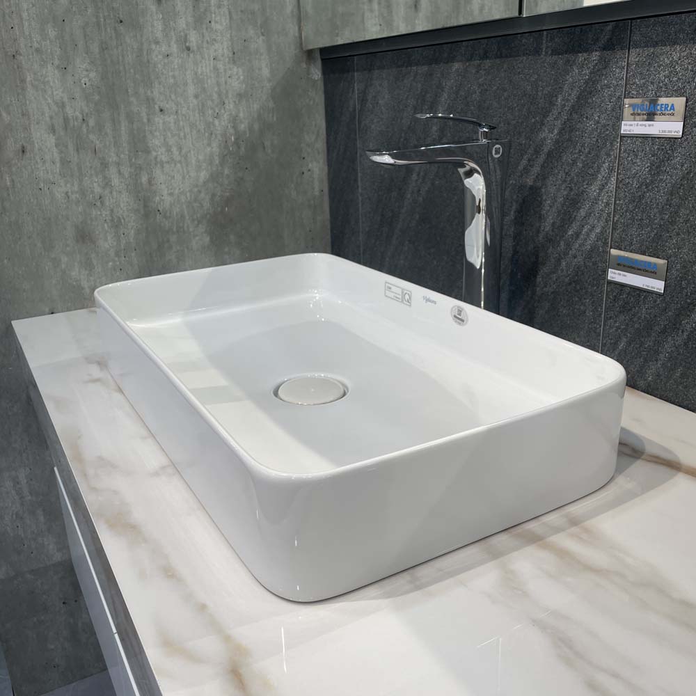 Chậu lavabo đặt bàn Viglacera CM01 - 3