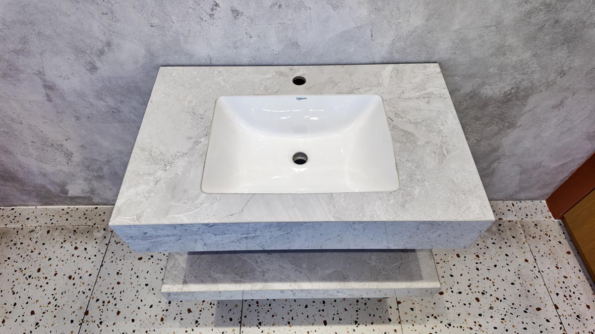Chậu lavabo âm bàn đá 2 tầng Viglacera VI9-9GP01 - 5