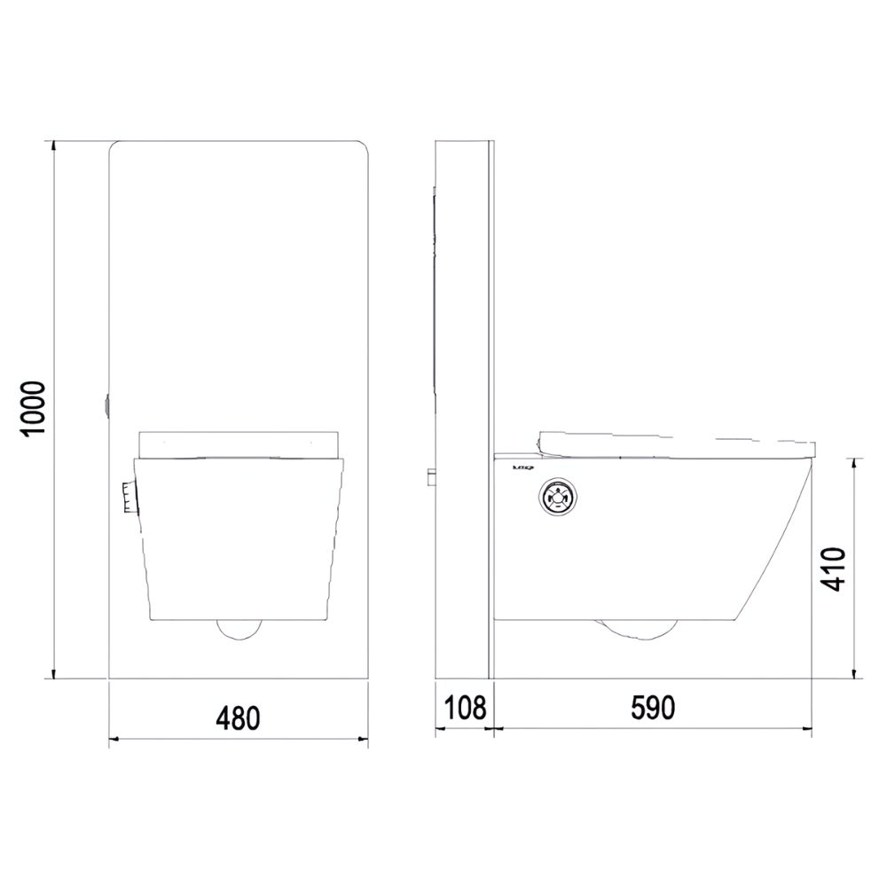 Bồn cầu treo tường nắp điện tử G-Smart Viglacera Platinum P.16.320-B - 12