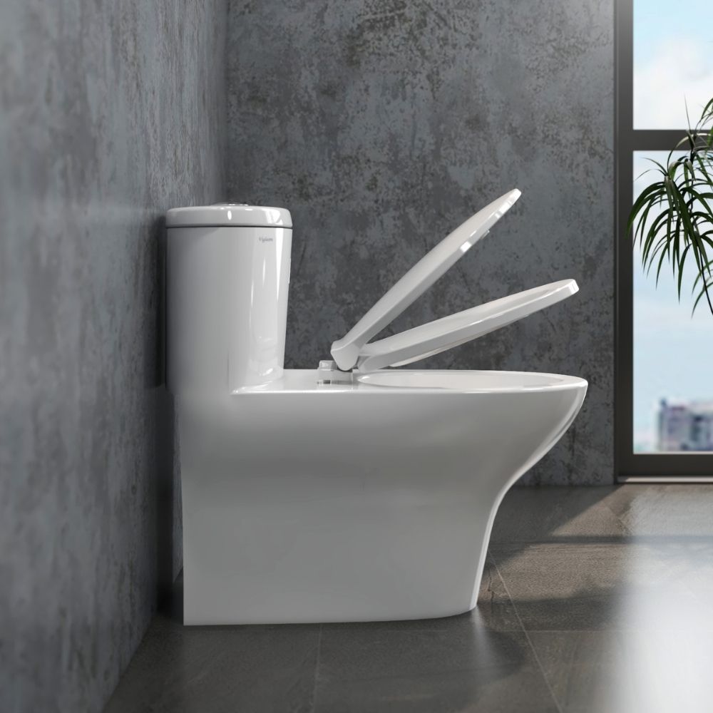 Bồn cầu 1 khối Viglacera V37M nắp êm (+ vòi xịt VG826) - 8
