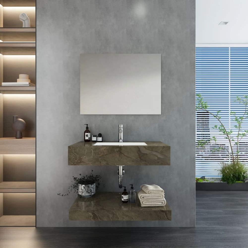 Chậu lavabo âm bàn đá 2 tầng Viglacera US10-9GP05 - 3