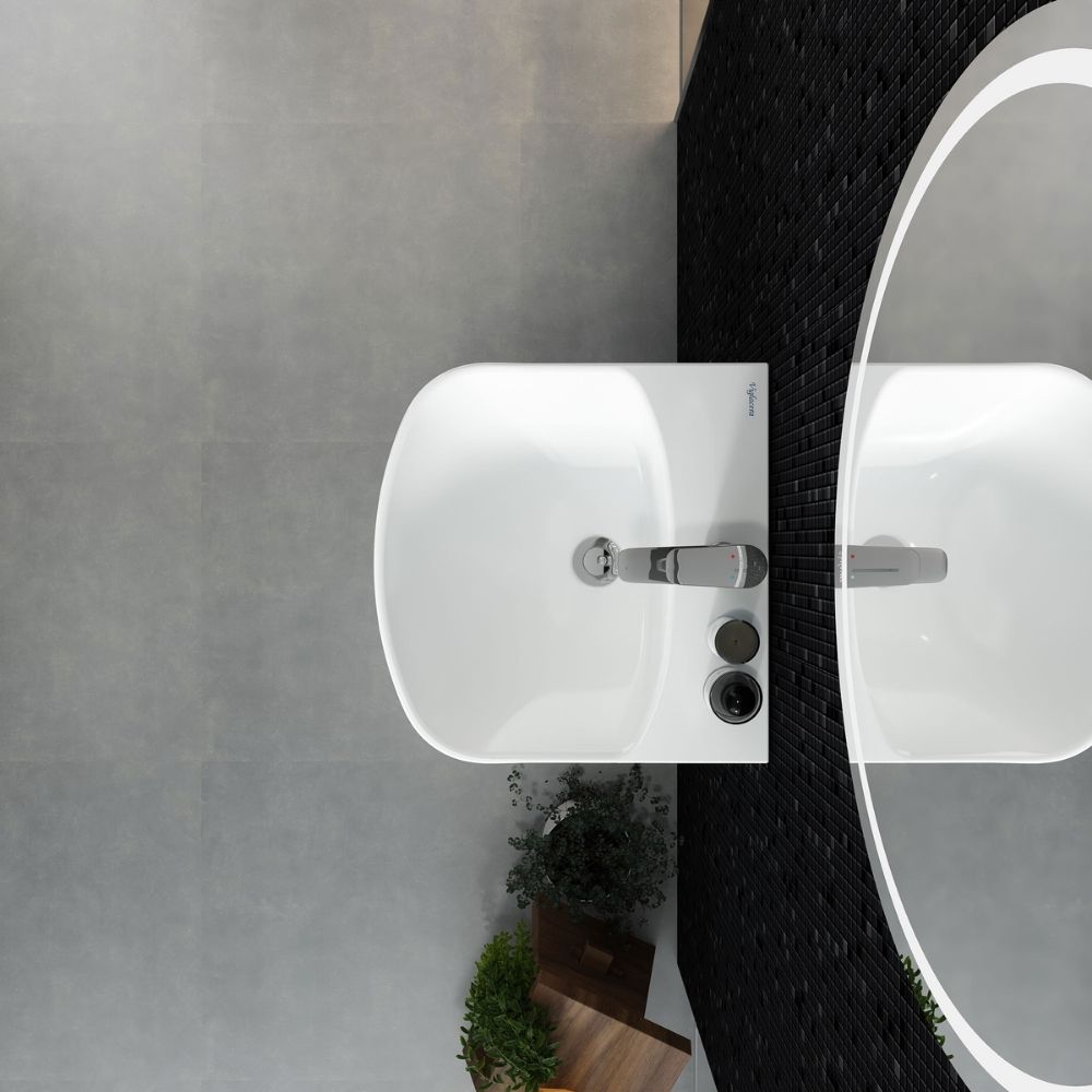 Chậu rửa lavabo treo tường Viglacera V64 liền khối - 4