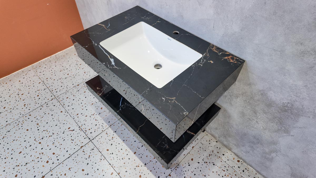 Chậu lavabo âm bàn đá 2 tầng Viglacera VI12-9GP01 - 4