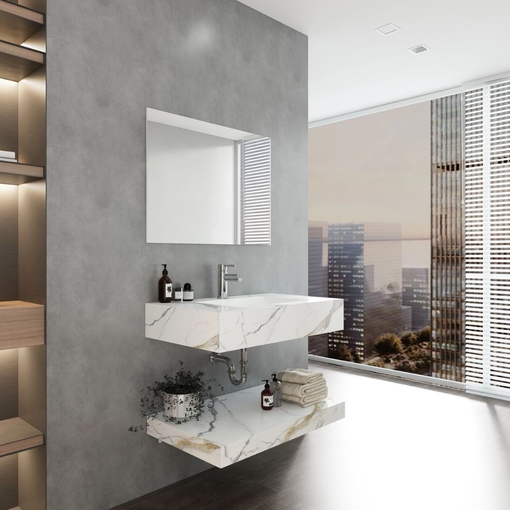 Chậu lavabo âm bàn đá 2 tầng Viglacera PHL-9S01P - 4