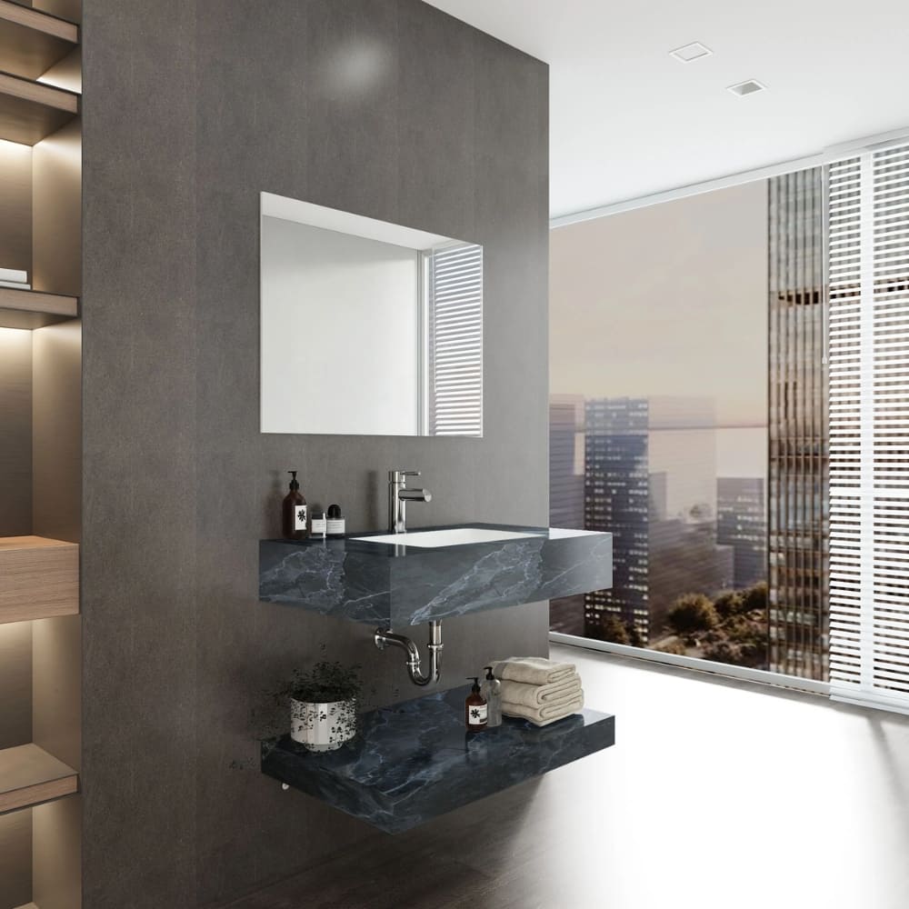 Chậu lavabo âm bàn đá 2 tầng Viglacera VI9-9GP03 - 4
