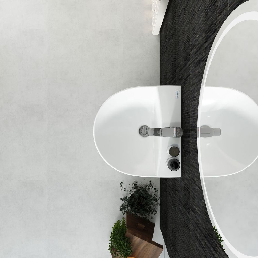 Chậu rửa lavabo treo tường Viglacera V63 liền khối - 5