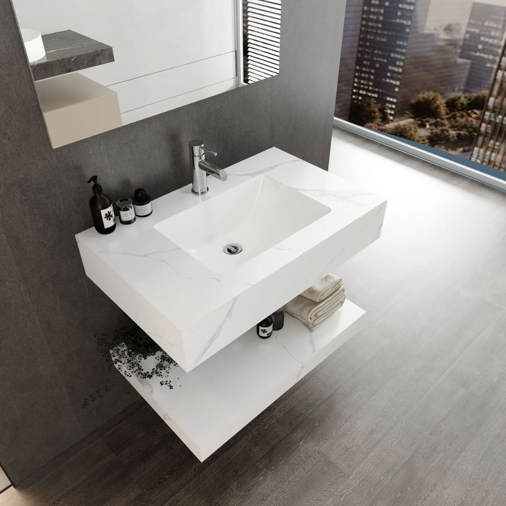Chậu lavabo âm bàn đá 2 tầng Viglacera NY51-9GP01 - 4