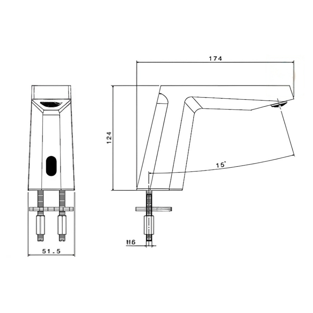 Vòi chậu lavabo cảm ứng nóng lạnh Viglacera VG1028.1 - 2