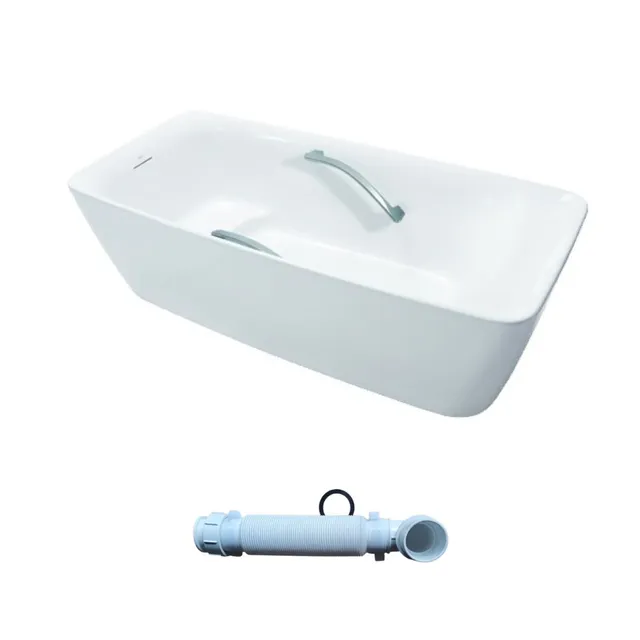 Bồn tắm đặt sàn TOTO PJY1724WHPWEN#GW TVBF412 GALALATO 1m7 tay vịn gồm ống thải