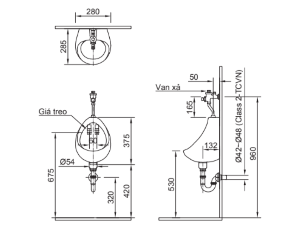 Bồn tiểu nam Inax U-116V (U116V)