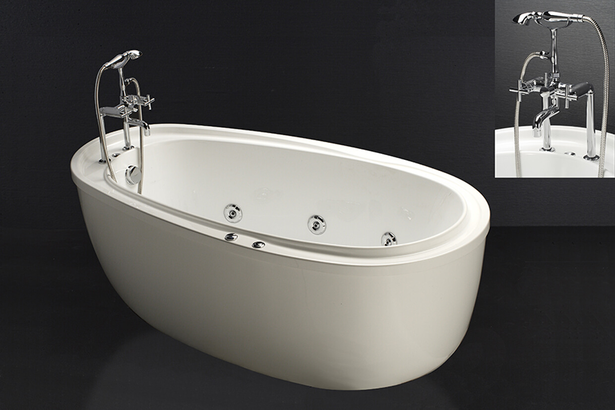 Bồn tắm đặt sàn 1m8 massage Caesar MT6480 - 2