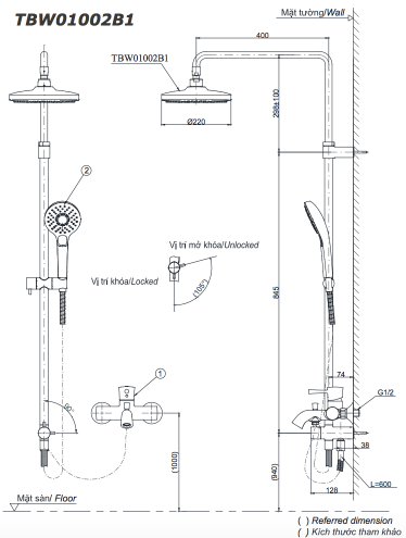 Bộ sen cây nóng lạnh TOTO TBW01002BA TBG01302VA TBW01010A TBW01002BA/TBG01302VA/TBW01010A - 3