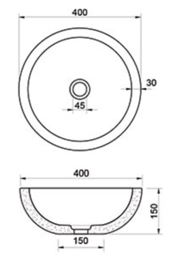 Chậu lavabo đặt bàn Kanly đá Marble tự nhiên MAR11i MAR11i - 3